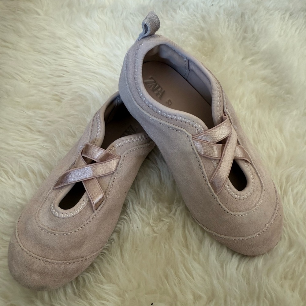 Zara Toddler Blush Suede Ballet Flats